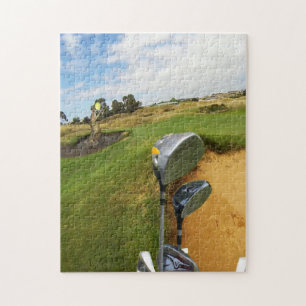 Krokodil, der einen Golfball fängt, Puzzle Jigsaw