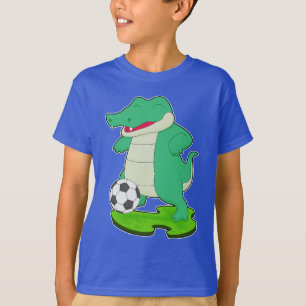 Krokodil Fußballspieler Fußball T-Shirt