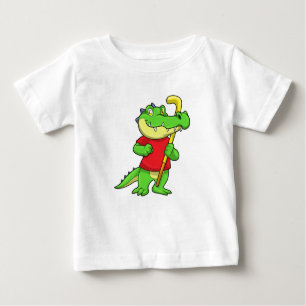 Krokodil im Feldhockey mit Stick Baby T-shirt