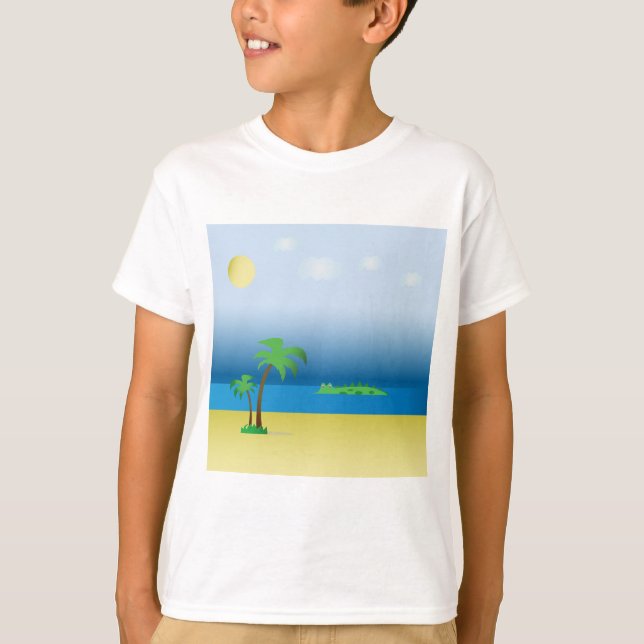 Krokodil im T - Shirt des Ozeans (Vorderseite)