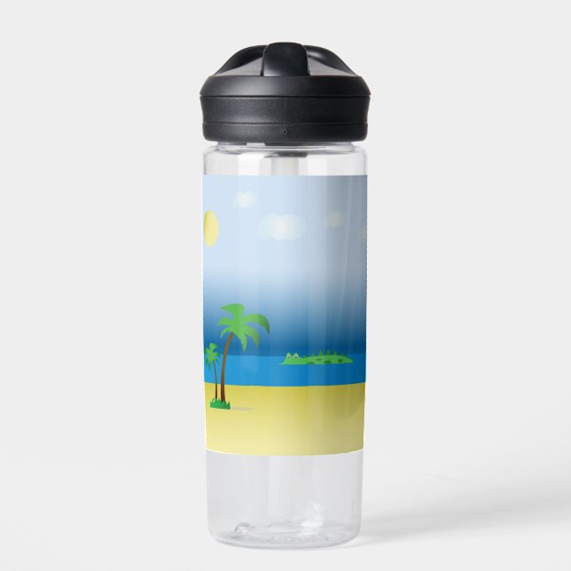 Krokodil in einer Wasserflasche Trinkflasche (Vorderseite)