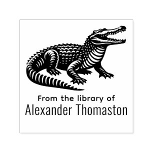 Krokodil mit offenem Maul aus der Bibliothek von B Permastempel