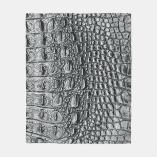 Krokodil Noir: Schwarze Ledermystik Fleecedecke