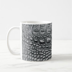 Krokodil Noir: Schwarze Ledermystik Kaffeetasse