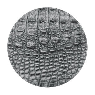 Krokodil Noir: Schwarze Ledermystik Schneidebrett