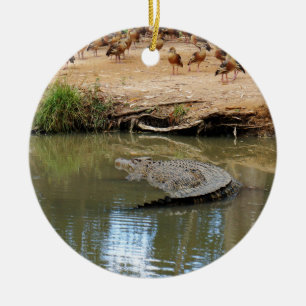 KROKODIL QUEENSLAND AUSTRALIEN KERAMIKORNAMENT