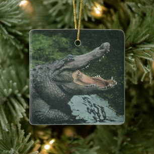 Krokodil-Reptilien, Vintage-Meeresleben Keramikornament