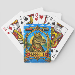 Krokodil Retro 8-Bit Pixel Art Spielkarten