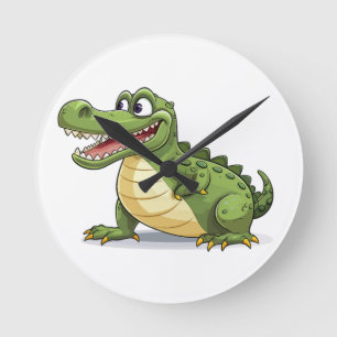 Krokodil Runde Wanduhr