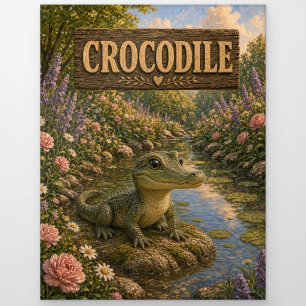Krokodil Süßes Baby-Geschichtenbuch-Nursery-Tier Postkarte
