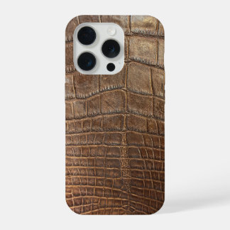 Krokodil Tierdruck Reptil braun Alligator iPhone 15 Pro Hülle