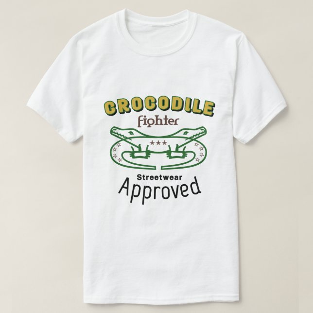Krokodil-Typografie-Design T-Shirt (Design vorne)