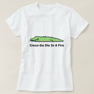 Krokodil zum Shirt, Krokodil in einem Feuer die T-Shirt