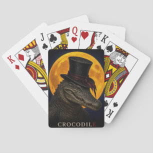 Krokodil-Zylinderhut gotischer Surrealismus Spielkarten