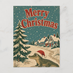 Krokodildorfweg Tier Weihnachten Postkarte