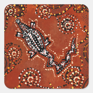 KROKODILE ART QUADRATISCHER AUFKLEBER