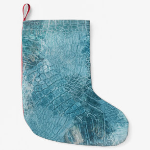 Krokodile Batik: Texturierte Stoffkunst Kleiner Weihnachtsstrumpf