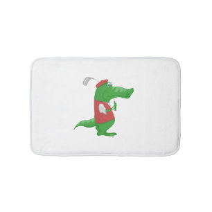 Krokodile beim Golfspielen Cartoon Badematte