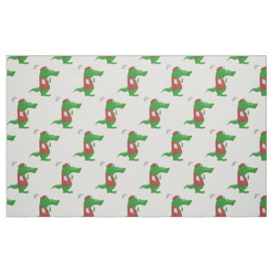 Krokodile beim Golfspielen Cartoon Stoff