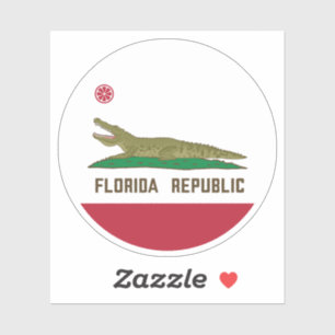 Krokodile der Alligator-Flagge in Florida Aufkleber
