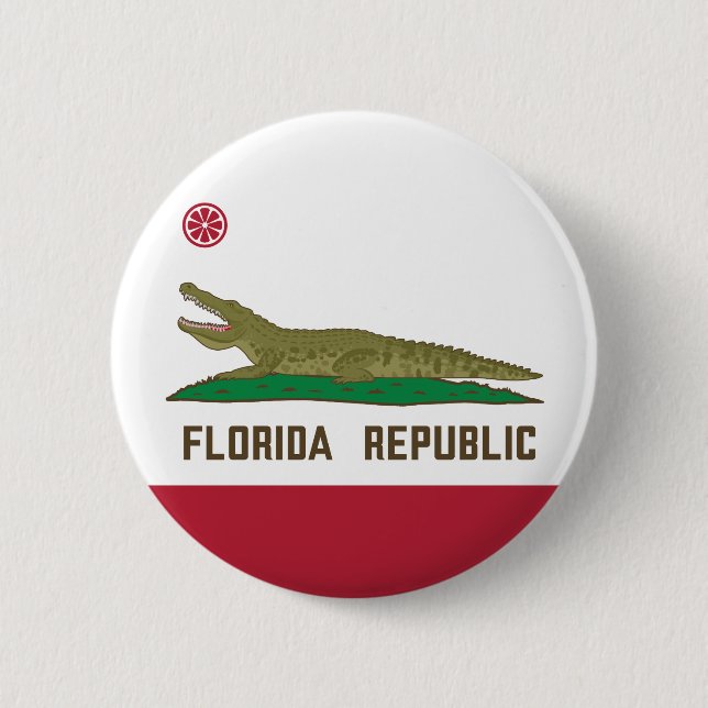 Krokodile der Alligator-Flagge in Florida Button (Vorderseite)