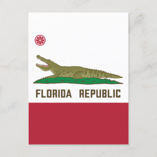 Krokodile der Alligator-Flagge in Florida Postkarte