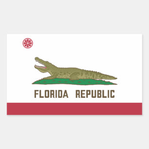 Krokodile der Alligator-Flagge in Florida Rechteckiger Aufkleber