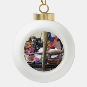 Krokodile Fleisch GRILLEN ... Thailand Street Food Keramik Kugel-Ornament