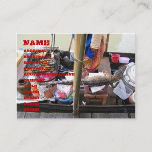 Krokodile Fleisch GRILLEN ... Thailand Street Food Visitenkarte