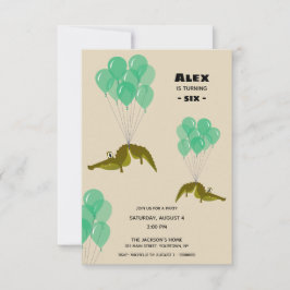 Krokodile-Geburtstagspartei Einladung