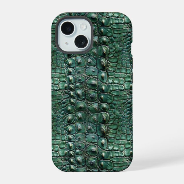 Krokodile Hautmuster iPhone 15 Hülle (Rückseite)