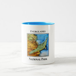 Krokodile im Nationalpark der Everglades Zweifarbige Tasse