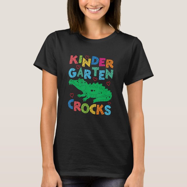 Krokodile Kindergarten krönen zurück zu Schuljunge T-Shirt (Vorderseite)