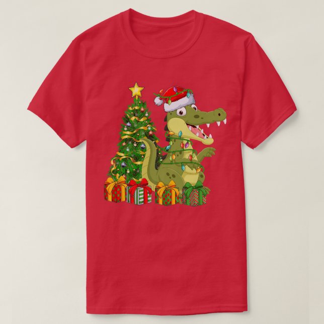 Krokodile Lighting Xmas Tree Matching Crocodile ch T-Shirt (Design vorne)