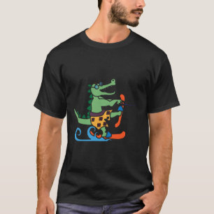 Krokodile Lover Skifahrer Reptilien Wasserski T-Shirt