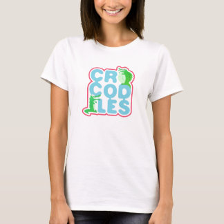 Krokodile mit zwei fröhlichen Krokeln - blaue Buch T-Shirt