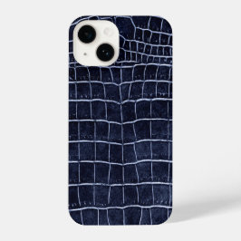 Krokodile Navy Blue Imitate iPhone 14 Hülle