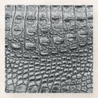 Krokodile Noir: Mystik aus schwarzem Leder Glasuntersetzer