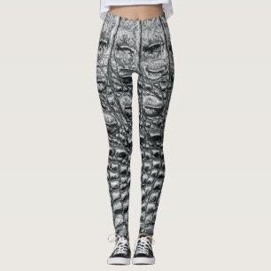 Krokodile Noir: Mystik aus schwarzem Leder Leggings