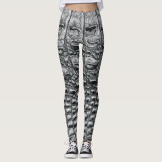 Krokodile Noir: Mystik aus schwarzem Leder Leggings
