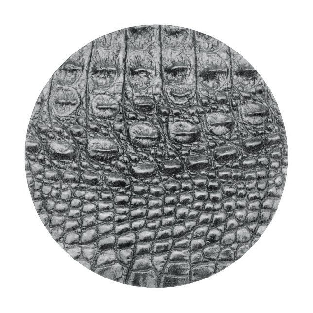 Krokodile Noir: Mystik aus schwarzem Leder Schneidebrett (Vorderseite)