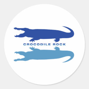 Krokodile-Reflektion (blau) Runder Aufkleber