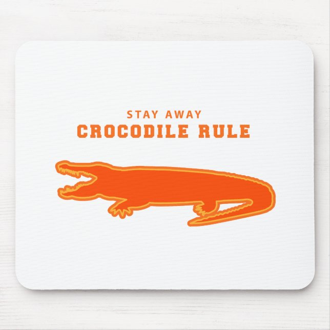 Krokodile-Regel (Orange) Mousepad (Vorne)