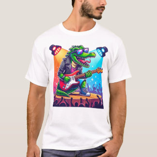 Krokodile Rockstar coole Kunst T-Shirt