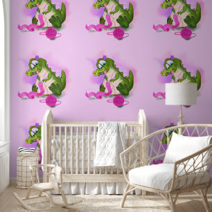 Krokodile Stricks Pink Scarf Funny Tapete