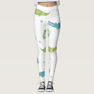 Krokodile Wasserfarbe: Vintages Alligatormuster Leggings