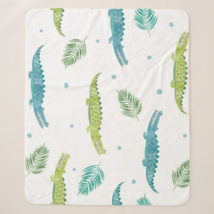 Krokodile Wasserfarbe: Vintages Alligatormuster Sherpadecke