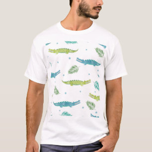 Krokodile Wasserfarbe: Vintages Alligatormuster T-Shirt