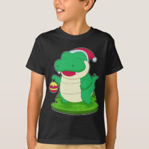 Krokodile Weihnachtsfeiertage Weihnachtsmannmütze T-Shirt