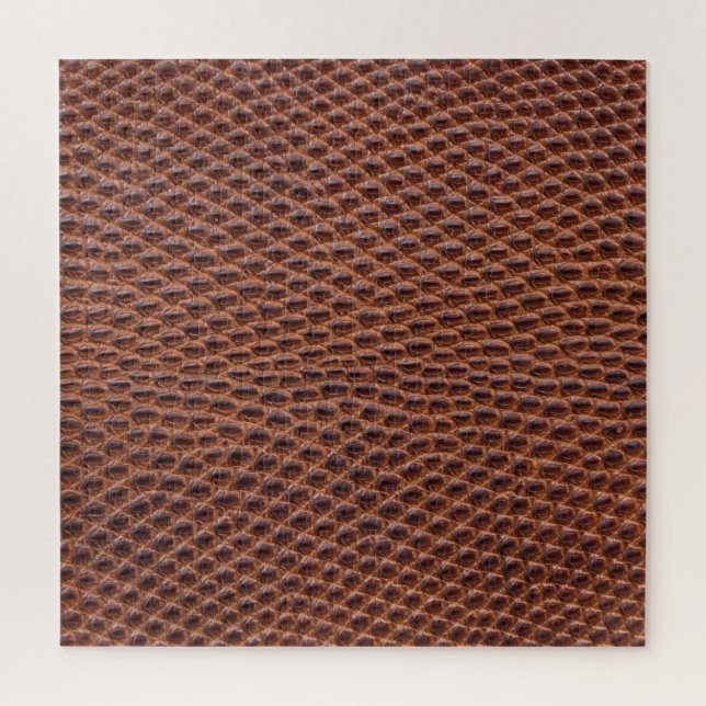 Krokodilhaut: Braunledertextur Puzzle (Vertikal)